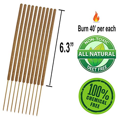 Mosquito Sticks - All Natural Insect Repellent Incense Sticks - Eco friendly - non toxic - Bamboo Infused with Lemongrass & grapefruit peel (Pack of 30) - Thumbnail 3
