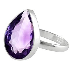 SURYAGEMS Original Sterling Silver Amethsyt Simple