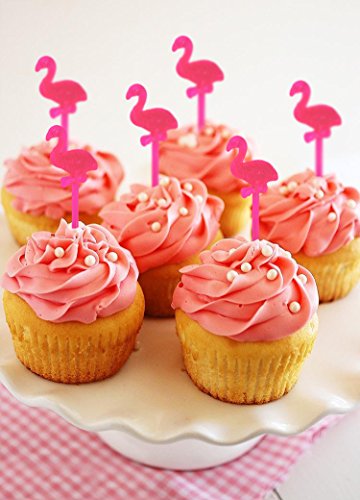 image for 90shine Flamingo Fruit Toothpicks Cupcake Toppers - Birthday Picks Sti