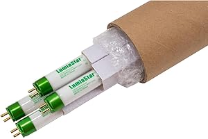 Fluorescent Grow Light Bulbs, 4 Pack, 18" Long, 1500 Lumens, 18W T5 6500K Sunlight Spectrum, for Seeding and Vegetables