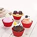 LENK Silicone Cupcake Liners,24 Pieces Nonstick Nonstick Reusable Muffin Cups for Kids Baking, 4 Shapes Round Star Heart Rose,Multi Colors