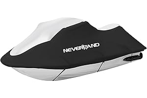 NEVERLAND Jet Ski Cover Suitable for 2 3 Seater Jetski Covers Heavy Duty Waterproof 210D with 2 Air Vent Marine Grade UV Resistant Compatible with Yamaha Sea-Doo Lengths 135'' to 145"