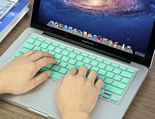English Letter US Layout Silicone Keyboard Cover Skin for Macbook Air 13 & Macbook Pro 13 15 17 with or Without Retina Display(Mint Green)