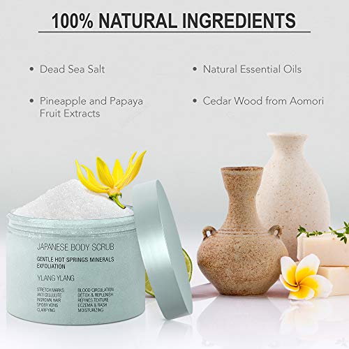 Onsen Secret Exfoliating Body Scrub, Dead Sea Salt with Natural