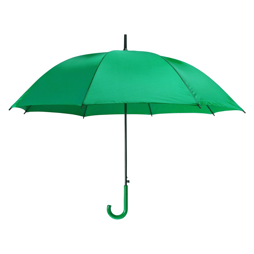 eBuyGB Automatic Opening Plastic Crook Curved Handle Wedding Umbrella Coloured Rainproof for Men, Women, Kids, Unisex, Bridal Brolly - Green 41.5 Inch / 105cm Span 82cm Length