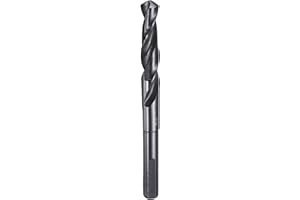 HARFINGTON 17/32" Drill Bit 1/2" Reduced Shank 3-Flat 4241 High Speed Steel Nitriding Black 118° for Soft Materials Wood Plas
