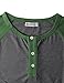 H2H Men's Casual Henley Raglan Baseball Jersey Knit T-Shirt with Blocked Sleeve and Front Placket Combos DARKGREEN US L/Asia XL (CMTTS0174)