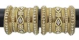 Ethnic Traditional Indian Bollywood Style Antique Gold Plated Polki Bangle Jewelry