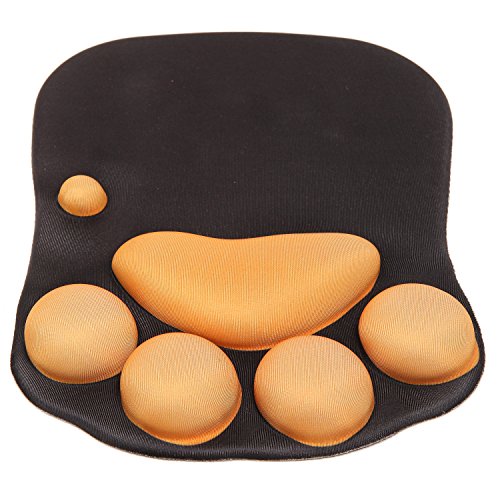 Black & Orange Cat Paw Design Silicone Wrist Rest Comfort Cushions Computer Mouse Pad - MyGift Office Products, Office & School Supplies, Desk Accessories & Workspace Organizers, Mouse Pads & Wrist Rests, Mouse Pads