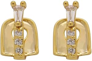 Retzjorv 2 Pcs 18K Gold Plated Hip Hop Teeth Grillz Caps Iced Out CZ Gap Grillz Single Tooth Top or Bottom Grills for Your Teeth Grillz Set for Men Women