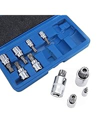 Juego de llaves de vaso triple cuadradas XZN, a prueba de manipulaciones, 1 2" 3 8" 1 4" Drive,M4   M18,S2 Steel,10 piezas