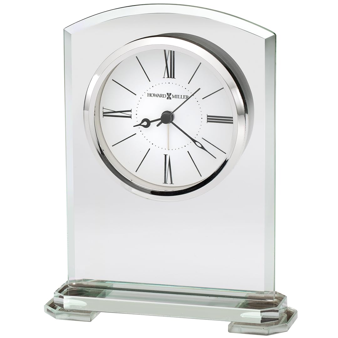 Howard Miller Corsica Table Clock 645-770 – Modern Glass with Quartz Alarm Movement