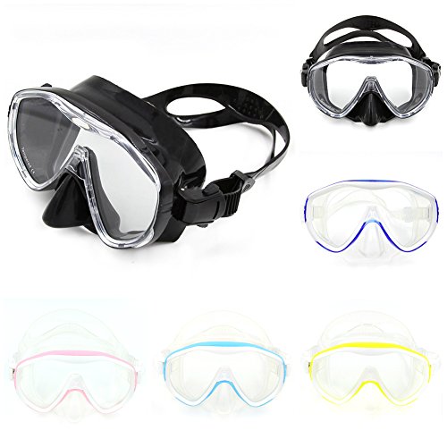 Luerme Swim Goggles Diving Mask Scuba Diving Free Diving Snorkeling Mask Adults Flexible Silicone Tempered Glass Lens PC Frame Face Plates Underwater Sports Diving Goggles Accessories (Yellow) - Thumbnail 3