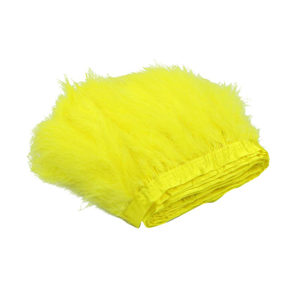2Yards Fluffy Turkey Feather Fringe by MNJ-Trimmings (Yellow)