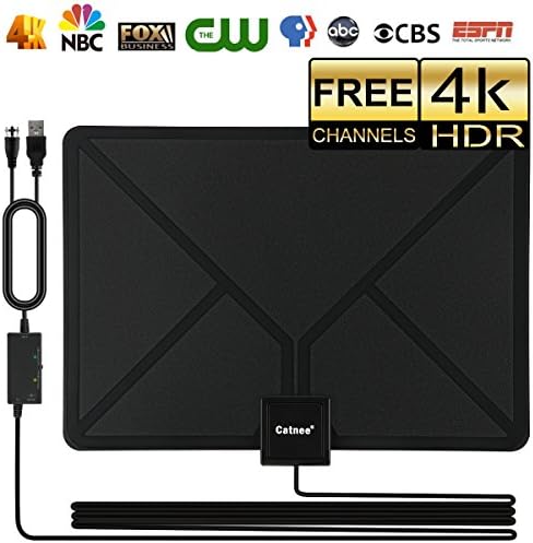 Skywire TV Antenna HD Digital, Indoor HDTV Digital Antenna Amplified 60-80 Mile Range Support 4K 1080P, with Advanced Amplifier Signal Booster and 16ft Coax Cable (black)