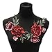 SUSHAFEN 2 Pcs Rose Flower Sew On Patch Floral Embroidered Applique Patches for Dress, T-shirt, Shoes,Coat