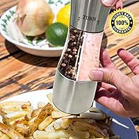 2-in-1 salt pepper grinder,Refillable Adjustable spice Mills, Manual Dual Combo Black Pepper and Rock Salt Grinder,for family, Patry, barbecue.