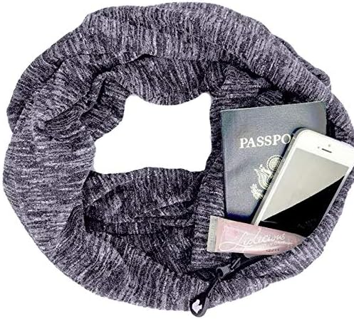 Morwind Infinity Scarfs for Women, Infinity Loop Scarf, Smart Travel Scarf with Secret Pickpocket Proof Zipper Pockets