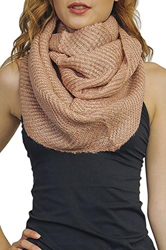 SunDanze Women Chevron Design Warm Knitted Infinity Scarf (Indigo Pink)
