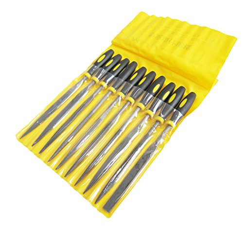 Meccion Needle File Set 10Pcs Premium Carbon Steel Metal Filing Rasp With Comfortable Rubber Handle - Best For Wood Carving / Jewelers / Soft Metal Sharpening Tools - Thumbnail 4