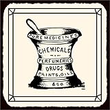 Pharmacy Drugs Vintage Metal Art Retro Metal Tin Sign 12X12 Inches Square Metal Signs Vintage