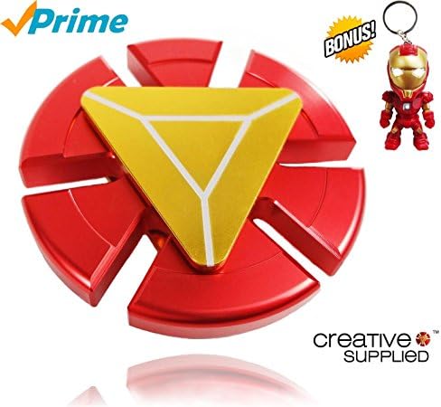Iron Man Fidget Spinner Toy + Iron Man Key-chain that lights up and makes sound - EDC Focus ADHD Autism, Fidget Finger
