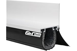 GINCHAIN Garage Door Seals, Heavy-Duty Garage Door Seals Bottom Rubber with Rodent Proof Steel Wool, Aluminum Track Retainer Base with Brush Seal Kit, Universal Garage Weather Stripping Kit (16.5ft)