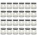 1.5 oz Hexagon Mini Glass Jars with BLACK Lids and Labels (Pack of 24)
