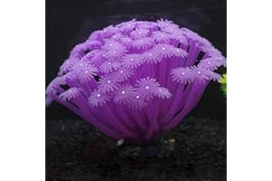 EastVita Soft Silicone Artificial Sea Anemone Multicolor Imitated Coral Ornaments for Fish Tank Aquarium Decoration Purple