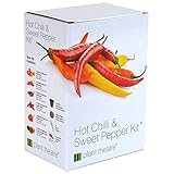Plant Theatre Hot Chilli & Sweet Pepper Kit - 6 Different Varieties to Grow - Fantastic Fathers Day Gift