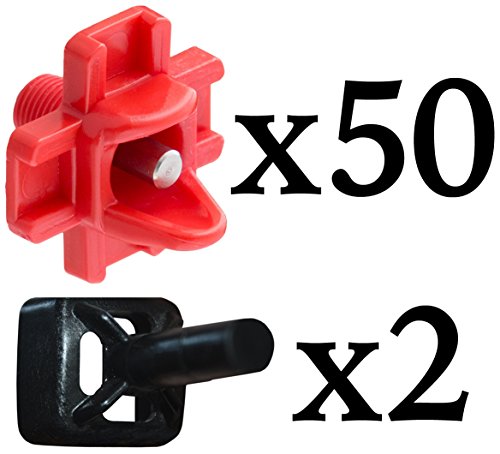 50 Pack - Make Your Own Waterer Kit - Horizontal Side Mount Chicken Nipples + Installation Piece