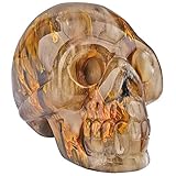 rockcloud Healing Crystal Stone Human Reiki Skull Figurine Statue Sculptures Cherry Quartz 3