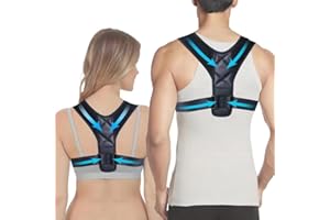 Saugella Back Brace Posture Corrector for Women and Men - Invisible & Mesh Breathable Upper Back Brace - Adjustable Back Straightener - Relieve Shoulder, Neck & Back Pain