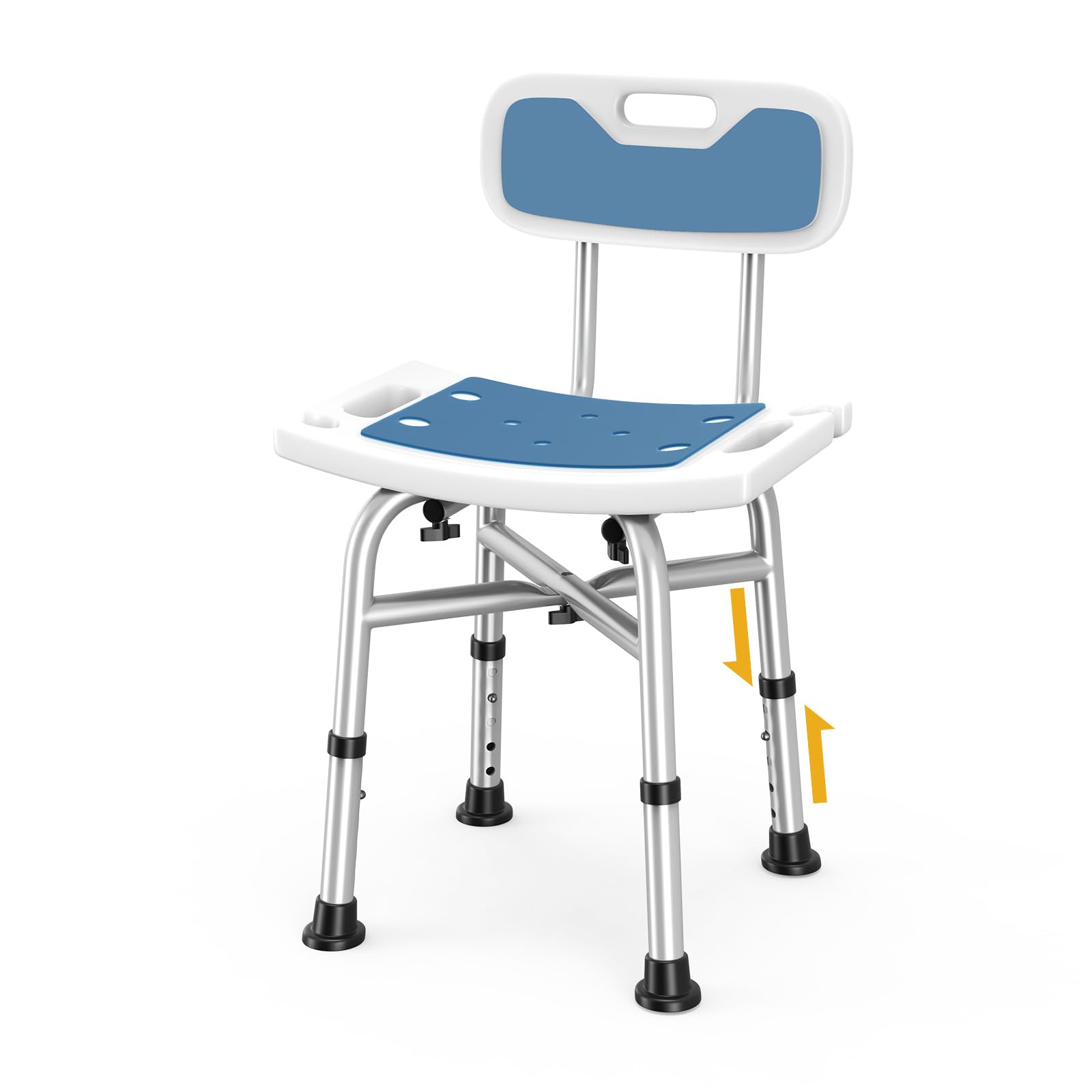 View 1 of **FOR PARTS ONLY**
Hiqufet Shower Chair with Back(500lb), 6 Height Adjustable Shower Stool for Inside Shower to Sit on, Padded Shower Seats for Adults