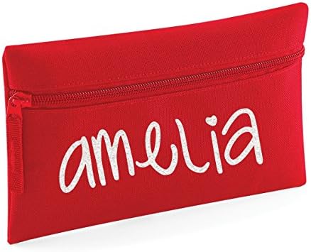 Personalised Glitter Name Pencil Case (Red)