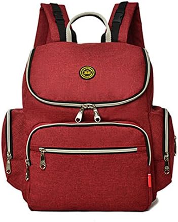 Fashion Simple Baby Diaper Bags Large Capacity Pregnant Women Diaper Bags Trolley Bag Wine red