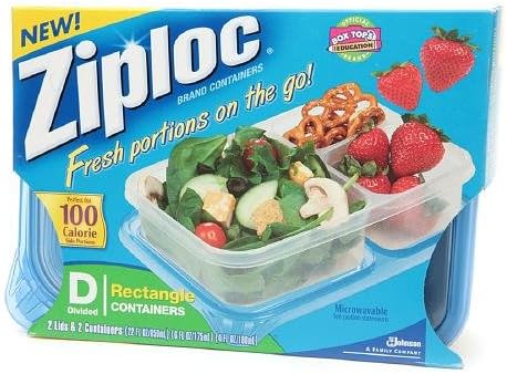 Ziploc Divided Container, Rectangle 2 ea