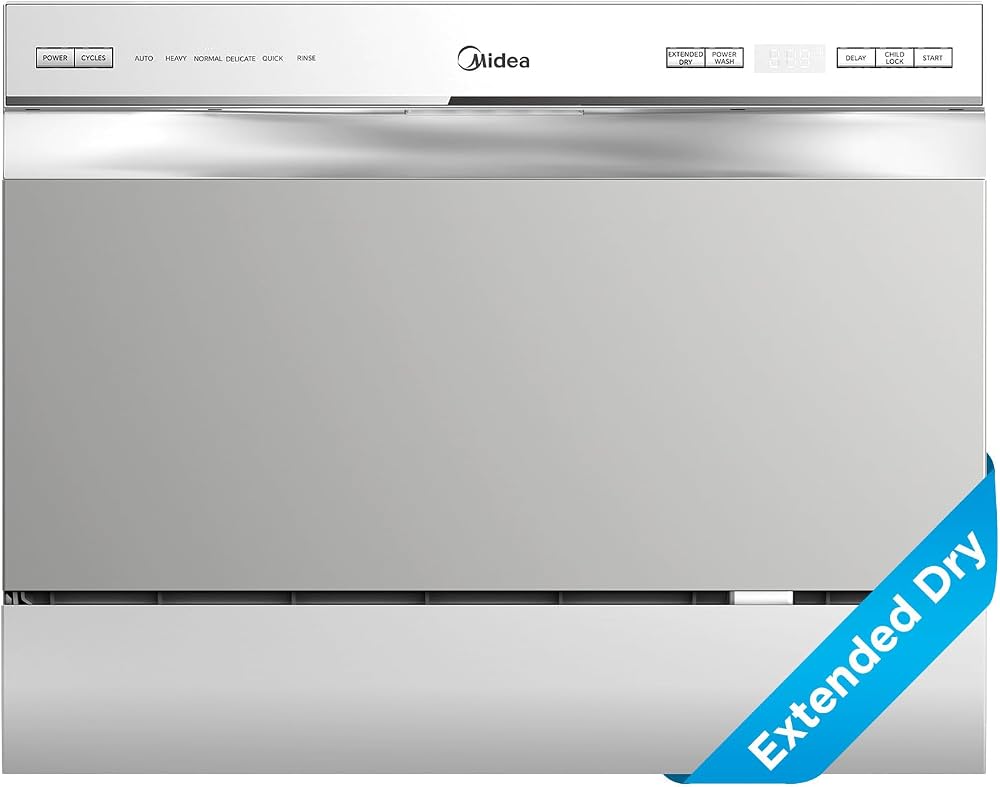 Midea Countertop Dishwasher Portable, 6 Place Settings, Energy Star | Mini Dishwasher with 6+2 Cycles, 52 dB Quiet & Compact,