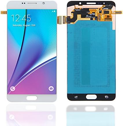 HJSDtech LCD Touch Glass Screen Display Digitizer Assembly Replacement for Samsung Galaxy Note 5 N920 N920f N920t N920a (White)