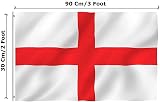 SHATCHI England St George Flag 3x2ft Red White Polyester Brass Grommets view 2
