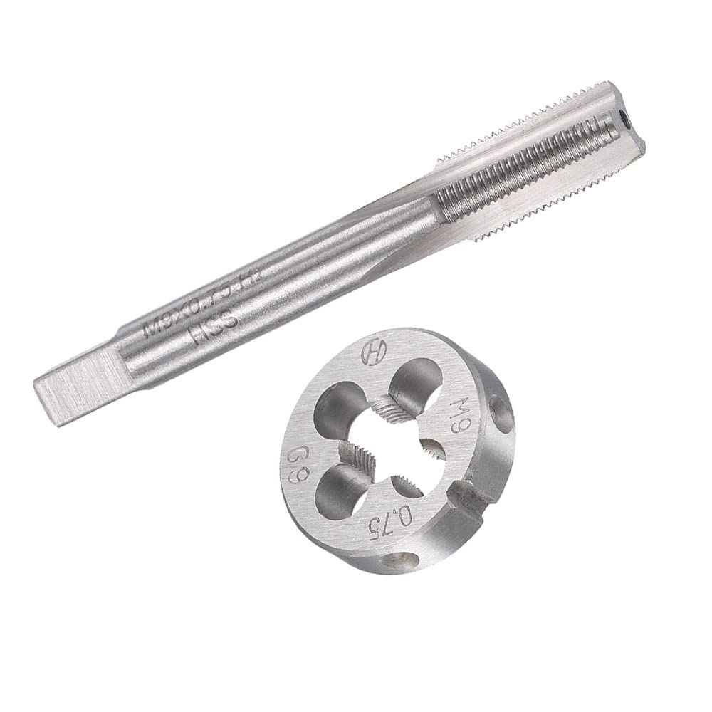 HUAZHICHUN 1PC M９×0.75mm Tap and Die Set,Metric HSS Tap and Die Set Right Hand Tap