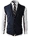 H2H Mens Casual Slim Fit V-Neck Button-Front Shawl Collar Vest With Pockets