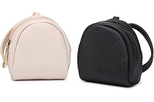 purifyou Premium Leather Pacifier and Nipple Shield Cases - Set of 2 Black & Beige | Case for Diaper Bag & Stroller | Pacifier Box for Travel | Keeps Baby’s Binkies Clean and Accessible