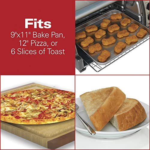 Hamilton Beach Countertop Toaster Oven, Easy Reach With RollTop Door