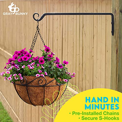 Hanging Planters for Outdoor Plants (4 Pack) 10" Extra Deep Hanging