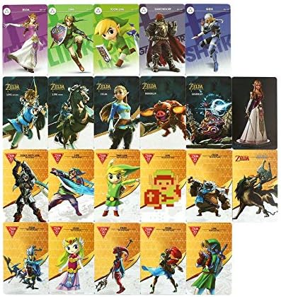 Peoyebo 22Pcs Cute Game NFC Cards Hero Collection Tag Souvenir Cards 20 Heart Wolf Link for Zelda Breath of The Wild NS Switch