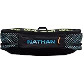 Nathan Running Belt Pinnacle Hydration Waistbelt/WaistPack. Includes Soft Flask, Storage, Zipper Pocket. For Running, Hiking Fanny Pack. No Bounce! (XXS/XS, Black/Blue)