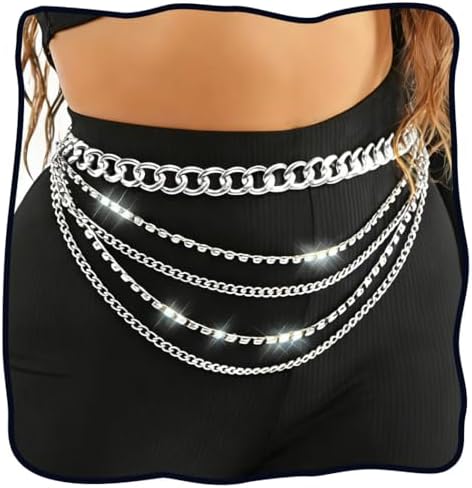 Rhinestone Chain Layered Statement Belt Gemstone Layered Chain Belt - Kate Hewko main image 4