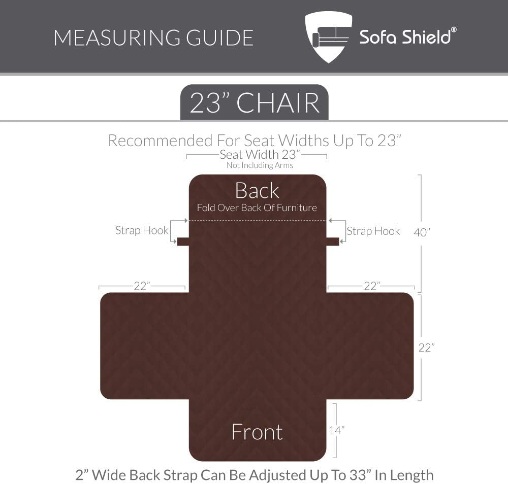 Sofa Shield Original Patent Pending Reversible Chair Protector for Seat Width up to 23 Inch, Furniture Slipcover, 2 Inch Strap, Chairs Slip Cover Throw for Pet Dogs, Cats, Armchair, Light Taupe: Home & Kitchen