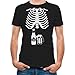 Funny Mens Skeleton Beers in Belly Shirt Ribcage Xray Halloween Costume Shirts for Men X-Large Black